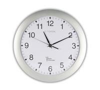 CLOXON Horloge murale radio-pilotée sans bruit de tic-tac, facile à lire, 30 cm, avec chiffres arabes, horloge murale moderne à piles pour salon, chambre à coucher et bureau - Argenté