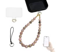 Cloxtralon Collier de Téléphone Court en Perles, Bracelet de Téléphone à Perles, Sangle Universelle de Poignet pour Tous les Smartphones