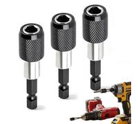 Cloxtralon Lot de 3 porte-embouts magnétiques à changement rapide 1/4" 60 mm - Compatible avec perceuses, tournevis et vis filetées de pour Makita, pour Metabo, pour Bosch, pour Dewalt
