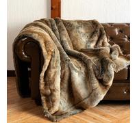 CLOYAO Plaid Couverture Fausse Fourrure,Plaid Canapé,Couverture de Chevet,Super Douce et Duveteux pour canapé,lit et Salon,Pied d'hiver Throw,150x200cm (Brun)