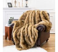 CLOYAO Plaid Couverture Fausse Fourrure,Plaid Canapé,Couverture de Chevet,Super Douce et Duveteux pour canapé,lit et Salon,Pied d'hiver Throw,150x200cm (Jaune)