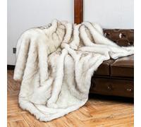 CLOYAO Plaid Fausse Fourrure Blanc,Couverture Pelucheuse en Fausse Fourrure,Ultra Douce et Duveteuse pour Lit,canapé,Salon,décoration d'intérieur,130x170cm (Couleur: Blanc)