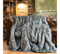 CLOYAO Plaid Fausse Fourrure,Couverture Imitation Renard,Ultra Douce et Duveteuse,Chaude et Confortable Fausse Fourrure pour Lit,canapé,Sofa,Blanket Pied d'hiver Throw,150 x 200 cm