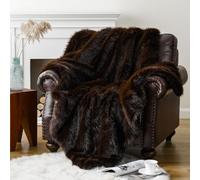 CLOYAO Plaid Fausse Fourrure Haute Qualité,Epaisse Plaid Peluche Super Douce et Duveteux,Couverture Fleece,Grande Couverture en Fourrure,Couvre - lit (127x152 cm,Marron foncé)