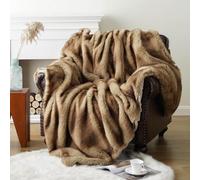 CLOYAO Plaid Fausse Fourrure Haute Qualité,Plus Dense Douce Epais Couverture de Lit Canapé,Poil Long Douce et Confortable,Fausse Fourrure de Renard,décoratives,Chaudes et Confortables,127x152 CM