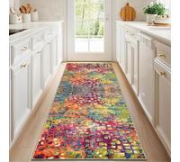 CLOYAO Tapis de Cuisine Long Tapis de Passage Lavable en Machine Antidérapant 50 x 200 cm Tapis de Couloir Absorbant Tapis de Sol pour Couloir Cuisine Devant Evier Salle à Manger Buanderie Chambre