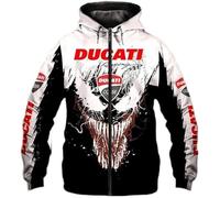 CLOZAM Hommes Hoodie Pull Impression 3D Pull Baseball Jersey Casual Hooded Full Zip Sweatshirt Grandes Poches Moto Hoodie