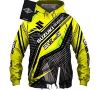 CLOZAM Sweat-shirt à capuche unisexe avec impression 3D pour S.u.z.u.k.i, à manches longues, style moto, avec poches, D, 3XL