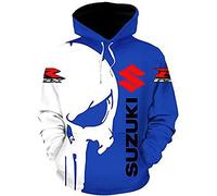 CLOZAM Sweats à capuche unisexe Pull Over Sweatshirts 3D pour impression S.u.z.u.k.i Hauts à capuche décontractés à manches longues Sweat à capuche moto Pulls de sport avec poches-A||XXL