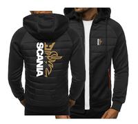 CLOZAM Sweatshirts à Capuche pour Hommes Sweatshirt à Fermeture éclair Veste pour Scania Fleece imprimé à Manches Longues Hoodie Patchwork Coat Top Lightweight Hoodie-C||XL