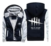 CLOZAM Veste à Capuche Hommes pour Dead by Daylight Print Winter Fleece Jacket Full Zip Side Pocket Sweatshirt Lightweight Long Sleeve Hoodie - Youth Gifts-H||M