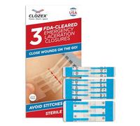 Clozex Fermetures de lacération d'urgence - Réparation des plaies sans points de suture, dispositif de fermeture de peau éligible FSA HSA pour 3 plaies individuelles ou combinaison pour une longueur