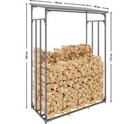 CLP Abri pour bois de cheminée Ruston anthracite,L