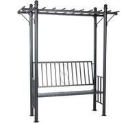 CLP Arche a rosiers avec Banc Luvio, Resistant aux intemperies avec Dossier, pour Jardin et terrasse, Support jusqu'a 220 kg Couleur Anthracite
