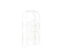 CLP Arche à rosiers en Fer Melissa avec Porte (Hauteur 150 cm); Hauteur Totale 220 cm, Couleur:crème Antique