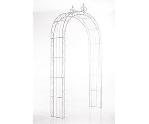 CLP Arche à Rosiers Sun - Arcade de Jardin en Fer Forgé - Support pour Plantes Grimpantes - Arceau de Jardin Treillis de Jardin, Couleur:Blanc Antique