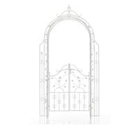 CLP Arche de Jardin avec Portillon Grenada - Support pour Plantes Grimpantes Arcades à Rosiers en Fer Forgé Robuste avec Porte - Couleur :, Couleur:Blanc Antique