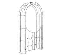CLP Arche de Jardin avec Portillon Sina- Arceau de Jardin Romantique en Fer Forgé - Support pour Plantes Grimpantes avec Porte Style Shabby-Chic, Couleur:Vert Antique