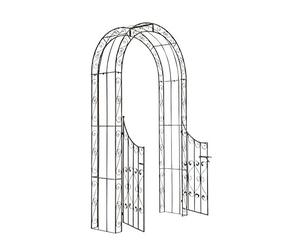 CLP Arche de Jardin avec Portillon Sina- Arceau de Jardin Romantique en Fer Forgé - Support pour Plantes Grimpantes avec Porte Style Shabby-Chic, Couleur:Bronze