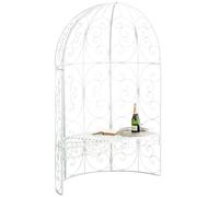 CLP Arches à roses Rosie avec banc , en fer fait main , blanc