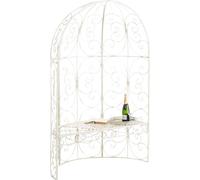 CLP Arches à roses Rosie avec banc , en fer fait main , crème antique