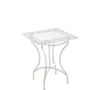 CLP ASINA Table en Fer au Design rétro, 60 x 60 cm, Blanc Antique