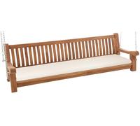 CLP Banc à Bascule résistant aux intempéries Joyce, Coussin Inclus, Robuste Teck Massif, accoudoirs et chaînes, pour terrasse et Balcon, Couleur:crème, Taille:
