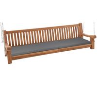 CLP Banc à Bascule résistant aux intempéries Joyce, Coussin Inclus, Robuste Teck Massif, accoudoirs et chaînes, pour terrasse et Balcon, Couleur:Gris foncé, Taille: