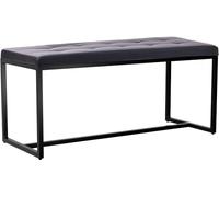 CLP Banc Barci I Banc Moderne | Banc rembourré de qualité supérieure avec Structure en Fer Peinte en Noir par poudrage, Couleur:Noir, Matériel:Similicuir