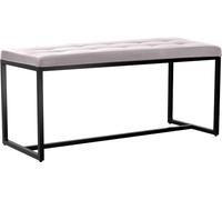 CLP Banc Barci I Banc Moderne | Banc rembourré de qualité supérieure avec Structure en Fer Peinte en Noir par poudrage, Couleur:Blanc, Matériel:Similicuir