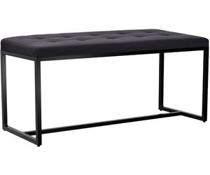 CLP Banc Barci I Banc Moderne | Banc rembourré de qualité supérieure avec Structure en Fer Peinte en Noir par poudrage, Couleur:Noir, Matériel:Tissu