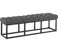 CLP Banc d Entree Amun en Tissu, Banc Rembourre en Metal Noir thermolaque, Robuste, pour Chambre, Vestibule et Dressing Couleur Gris foncé Taille 150 cm