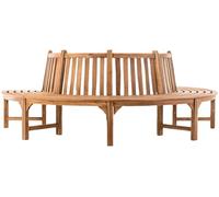 CLP Banc d'arbre Leming I Banc en Bois Naturel avec Dossier en Teck Massif I Banc avec 4 Places assises, Taille:250 cm