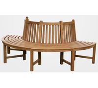 CLP Banc d'arbre Semi-Circulaire Male en Teck Massif I Banc de Jardin pouvant accueillir jusqu'ŕ Quatre Personnes I Banc en Bois Naturel, Couleur:Marron