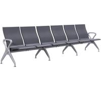 CLP Banc d'attente Style aéroport Ermin, Banc d'accueil avec Dossier, Coques ergonomiques, bancs avec Structure en alu Robuste | Couleur Gris Taille