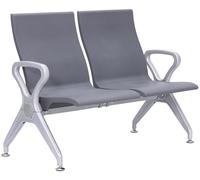 CLP Banc d'attente Style aéroport Ermin, Banc d'accueil avec Dossier, Coques ergonomiques, bancs avec Structure en alu Robuste Couleur:Gris;Taille:2 Places