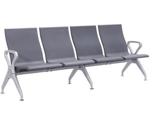 CLP Banc d'attente Style aéroport Ermin, Banc d'accueil avec Dossier, Coques ergonomiques, bancs avec Structure en alu Robuste Couleur:Gris;Taille:4-Sitzer