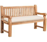 CLP Banc de Jardin Daxon Resistant aux intemperies, Coussin Inclus, 2 a 4 Places, en Teck Robuste et Facile d'entretien, pour terrasse et Balcon, Couleur:crème, Taille:150 cm