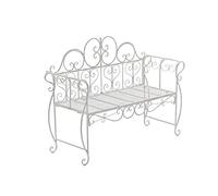 CLP Banc de Jardin Design Antique Minna - Banquette de Terrasse en Fer Forgé - Style Maison de Campagne - Banquette de Blacon Style Rustique pou, Couleur:Blanc Antique