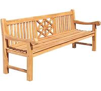 CLP Banc De Jardin en Bois De Teck Florida I Dossier Ajouré I Capacité De Charge 225 Kg I Résistant Aux Intempéries, Couleur:Teck, Taille:240 cm
