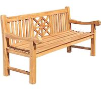 CLP Banc De Jardin en Bois De Teck Florida I Dossier Ajouré I Capacité De Charge 225 Kg I Résistant Aux Intempéries, Couleur:Teck, Taille:200 cm