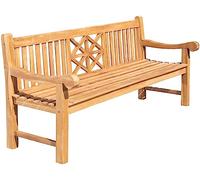 CLP Banc De Jardin en Bois De Teck Florida I Dossier Ajouré I Capacité De Charge 225 Kg I Résistant Aux Intempéries, Couleur:Teck, Taille:220 cm