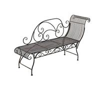 CLP Banc de Jardin en Fer Karma, Récamière Gauche, Style Maison de Campagne, 156 x 46 cm (jusqu'à 5 Couleurs au Choix), Blanc Antique