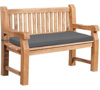 CLP Banc de Jardin en Teck Jackson avec Coussin, résistant aux intempéries, avec Dossier, 3 Places, Couleur:Gris foncé, Taille:106x48x8 cm