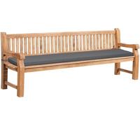 CLP Banc de Jardin en Teck Jackson avec Coussin, résistant aux intempéries, avec Dossier, 3 Places, Couleur:Gris foncé, Taille:226x48x8 cm