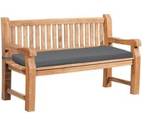 CLP Banc de Jardin en Teck Jackson avec Coussin, résistant aux intempéries, avec Dossier, 3 Places, Couleur:Gris foncé, Taille:136x48x8 cm