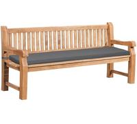 CLP Banc de Jardin en Teck Jackson avec Coussin, résistant aux intempéries, avec Dossier, 3 Places, Couleur:Gris foncé, Taille:186x48x8 cm