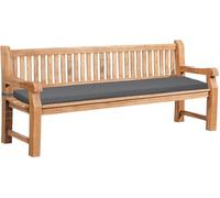 CLP Banc de Jardin en Teck Jackson avec Coussin, résistant aux intempéries, avec Dossier, 3 Places, Couleur:Gris foncé, Taille:206x48x8 cm