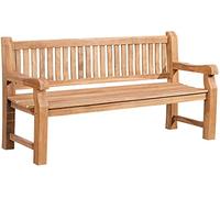 CLP Banc de Jardin en Teck Jackson V2, résistant aux intempéries avec Dossier, 3 Places, Robuste et Facile d'entretien | Couleur Teck Taille 180 cm