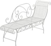 CLP Banc de jardin Karma en fer forgé, récamière gauche 156×46 cm Blanc antique